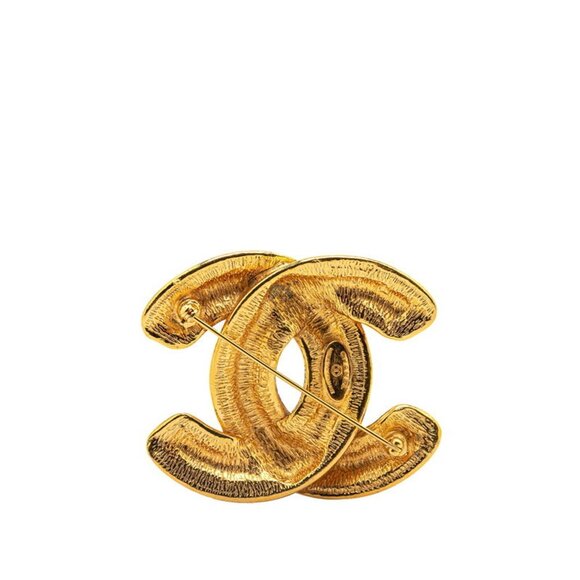 CHANEL Gold Logo Brooch - Picture 2 of 5